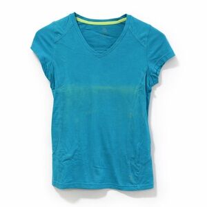 AS-IS MPG Women’s Blue V-Neck Athletic Tee - Small – Sun-Faded – Activewear Deal
